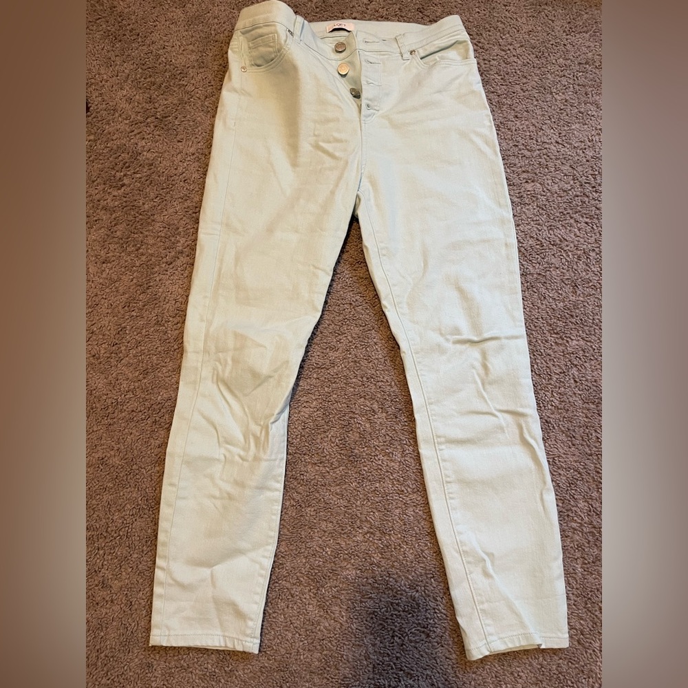 LOFT outlet size 6 light blue button front denim